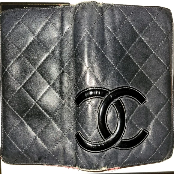 π1daySALE! CHANEL Cambon Quilted Long Wallet black hot pink - Picture 4 of 11